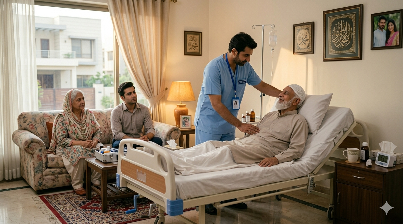 Professional nurse at home